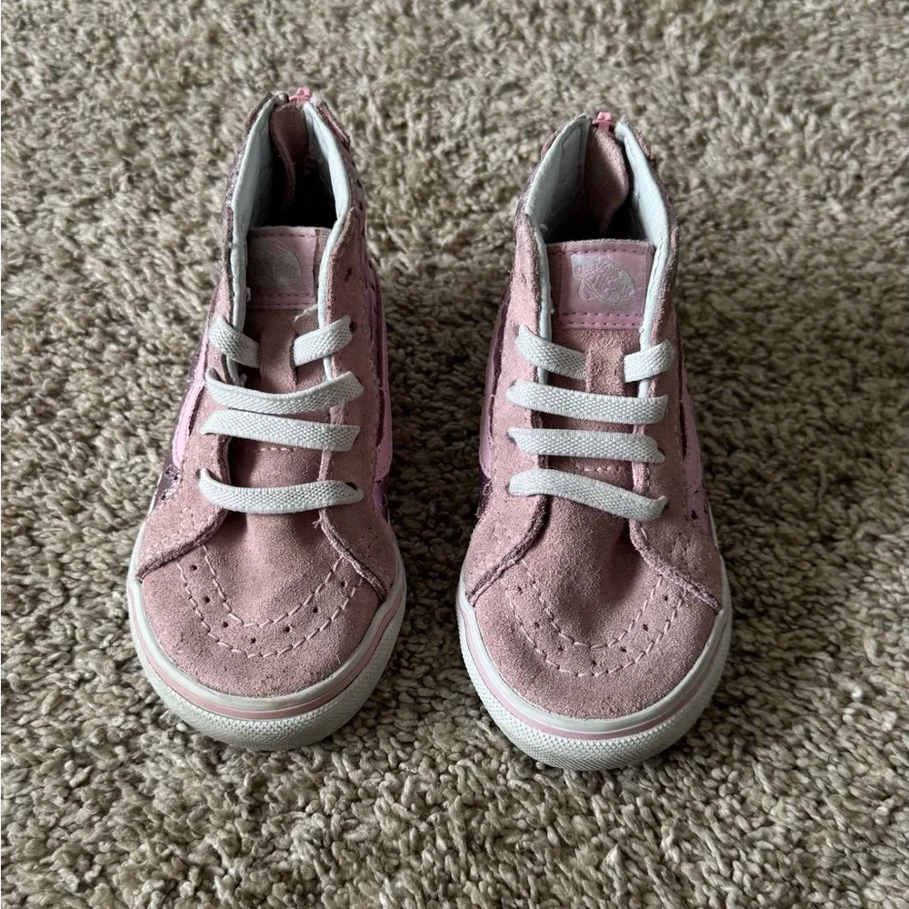 Vans Toddler girls pink heart sneakers shoes size 6 - Picture 6 of 15